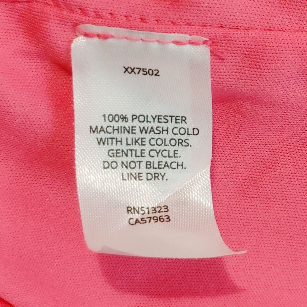 Halogen Puff Sleeve Satin Dress V-Neck Empire Waist Hot Pink Womens Size Medium - Picture 6 of 10